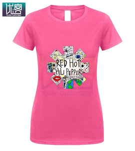 Red Hot Chili Logo Peppers Doodle Rock Band Vintage Distressed T-Shirt New Summer Style Fashion Rock Clothing for Men Tops