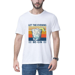 New fashion promotion Martini Cocktail Let The Evening Be Gin Funny Vintage Men's T-Shirt Cotton Tee women's sweatshirts